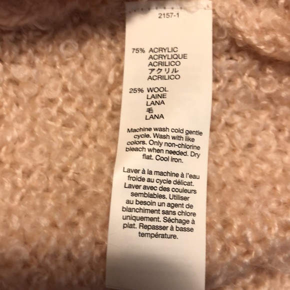 VINTAGE GAP NWT SOFT BLUSH PINK SIZE M BOUCLE LONG SLEEVE PULLOVER SWEATER -#055 - Picture 7 of 9